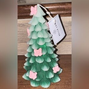 🥰 Super adorable Christmas Tree 🎄 with Pink Bows 🎀 🎀 Candle 🕯️- NEW